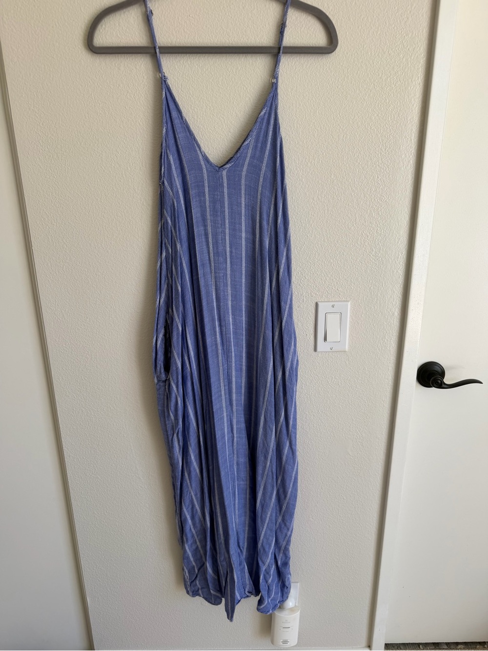 Nordstrom beach coverup Light Blue Striped V-Neck